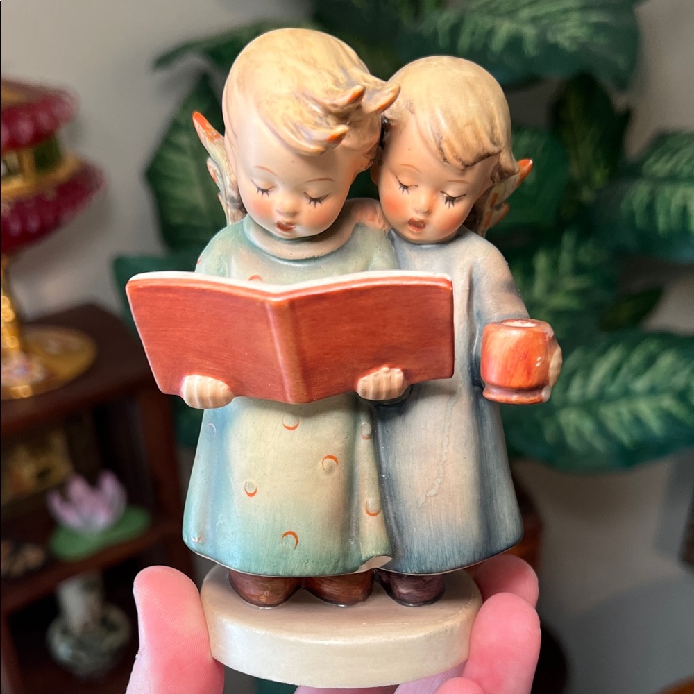 Vintage Hummel Goebel Angel Choir Duet Taper Candlestick Holder German Christmas